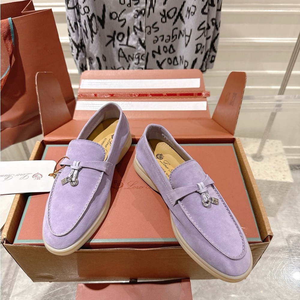 Loro Piana Lavender Suede Loafers | Spring Essential 👡💕 - Picture 2 of 9
